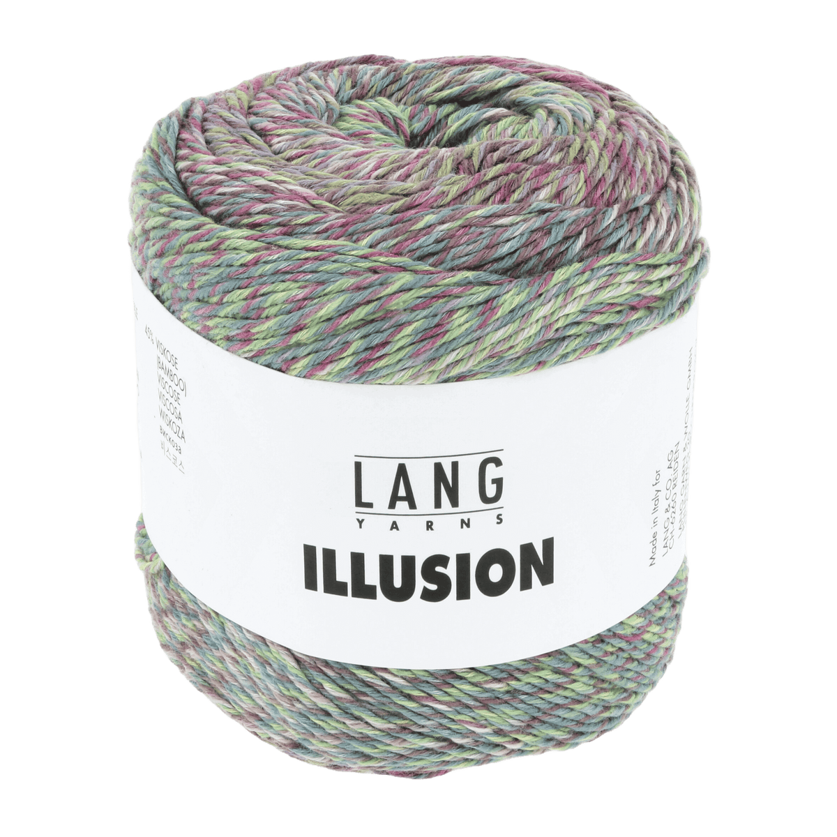 Lang Yarns Knitting Pattern DG - 2 balls / fuchsia/green/blue 1155.0003 POLINA Slouchy beret Pattern Bundle in Illusion by LANGYARNS | Punto 81-004