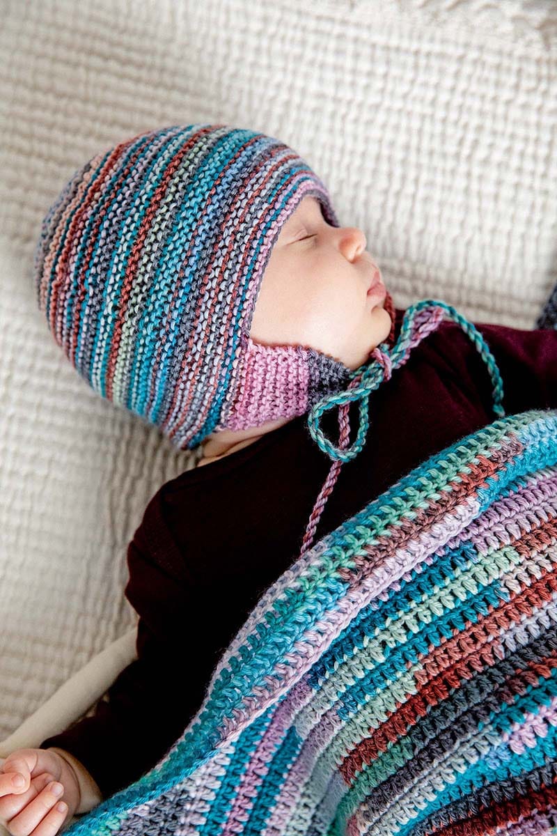 Lang Yarns Knitting Pattern Earflap hat Pattern Bundle in MERINO 200 BEBE COLOUR by LANGYARNS | Punto 54-004