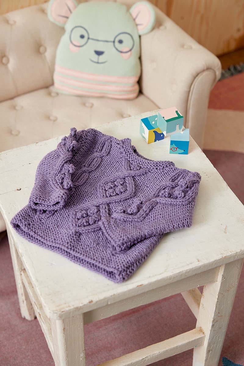 Lang Yarns Knitting Pattern ELINA Sweater Pattern Bundle in Merino 200 Bébé by LANGYARNS | Punto 80-010