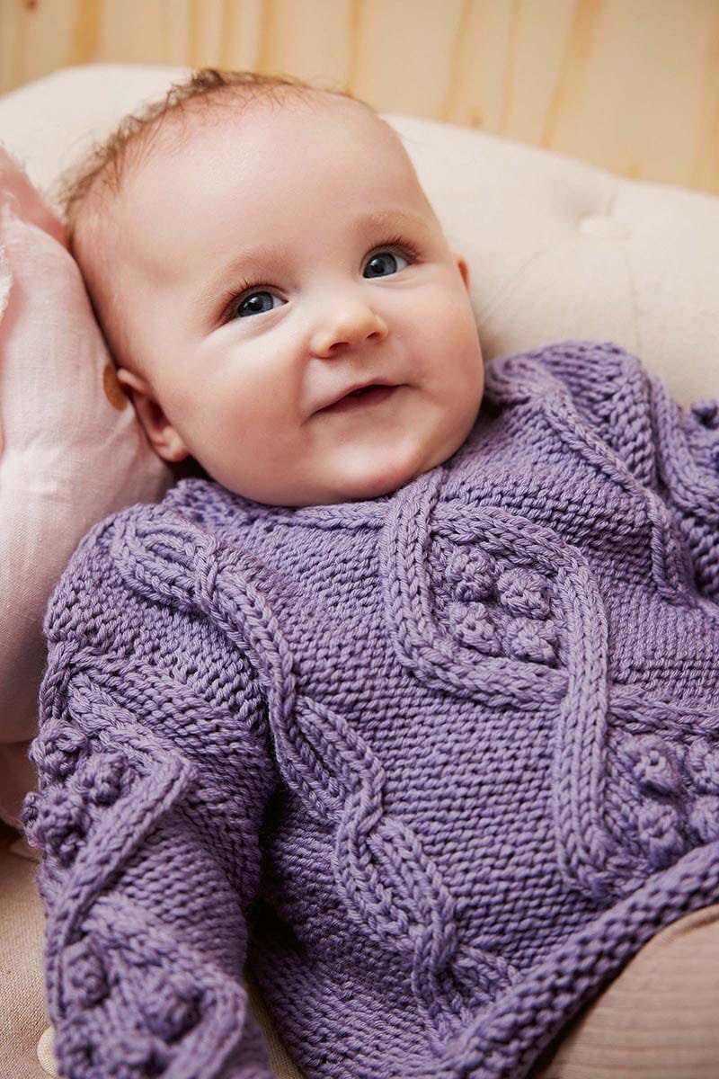 Lang Yarns Knitting Pattern ELINA Sweater Pattern Bundle in Merino 200 Bébé by LANGYARNS | Punto 80-010