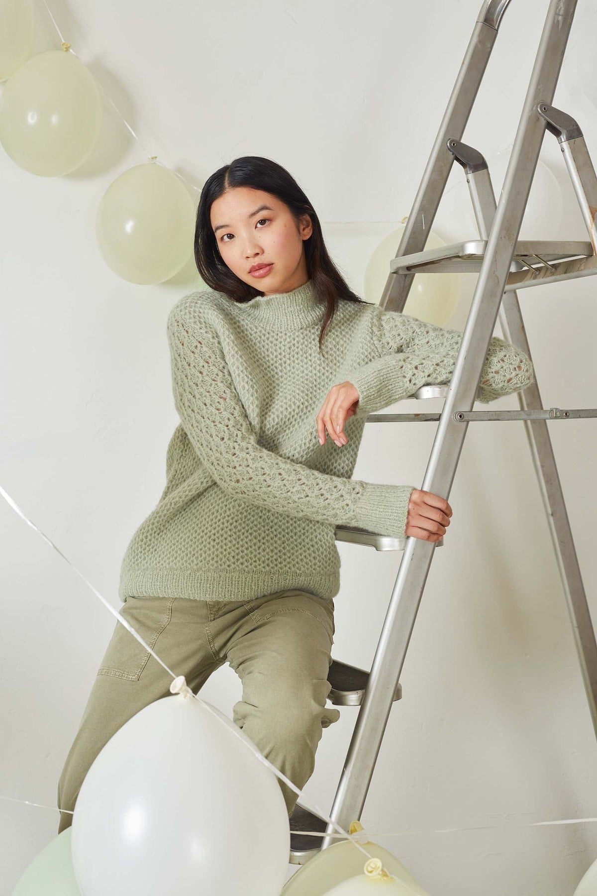 Lang Yarns Knitting Pattern ELVIRA Sweater Pattern Bundle in MALOU LIGHT by LANGYARNS | Fatto a Mano 278-014