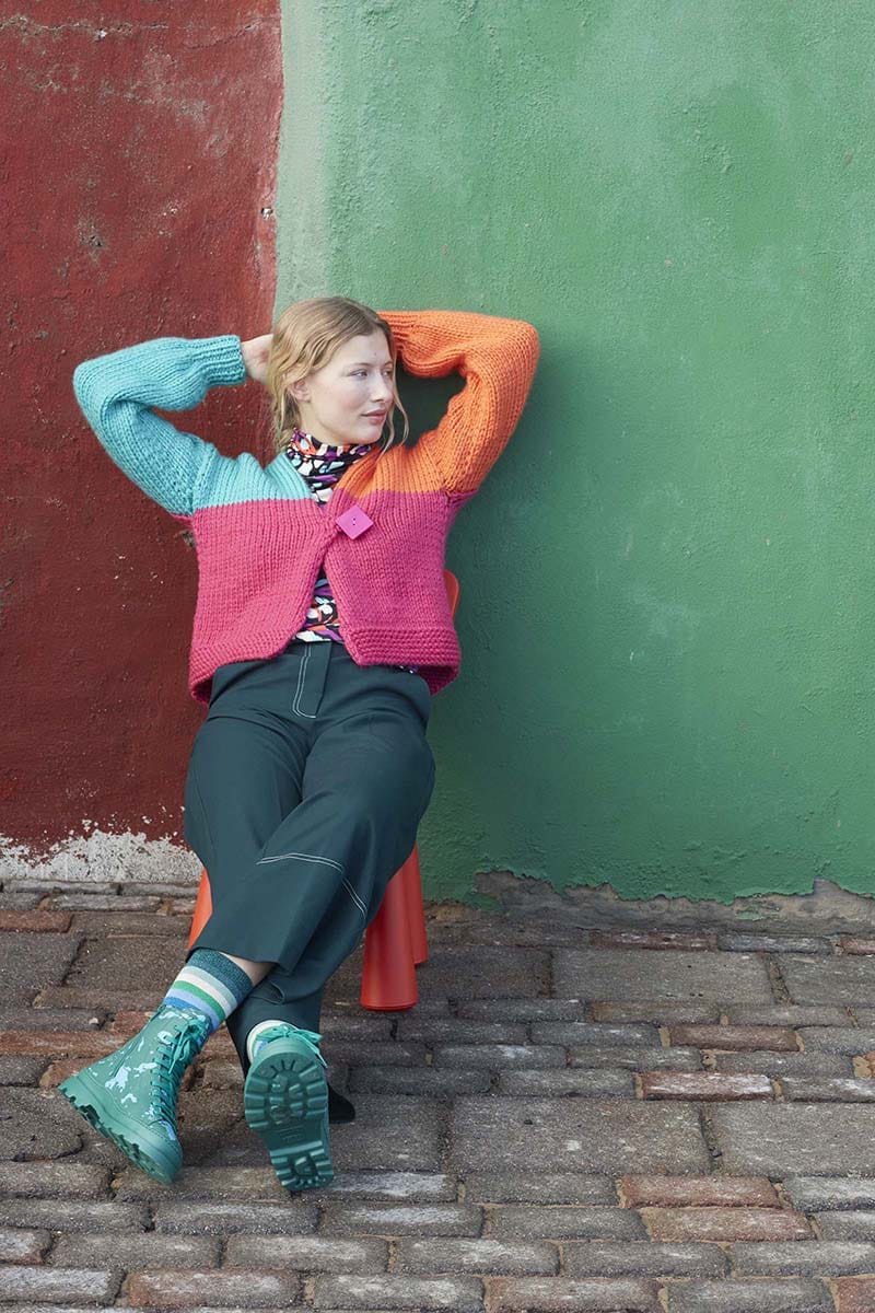 Lang Yarns Knitting Pattern ENERGY GIVER Cardigan Pattern Bundle in FIRE by LANGYARNS | WOOLADDICTS #11-023