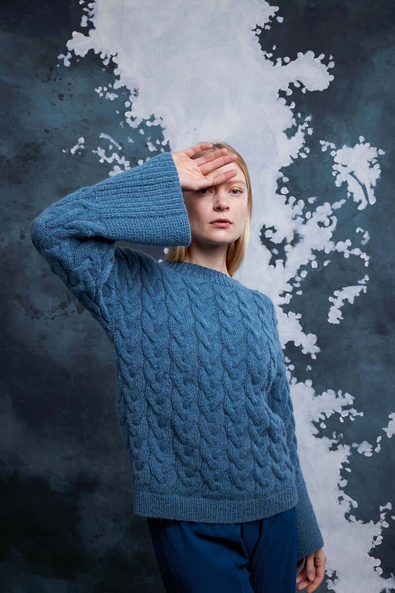 Lang Yarns Knitting Pattern ESTELLE Sweater Pattern Bundle in Malou light by LANGYARNS | Fatto a Mano 286-052