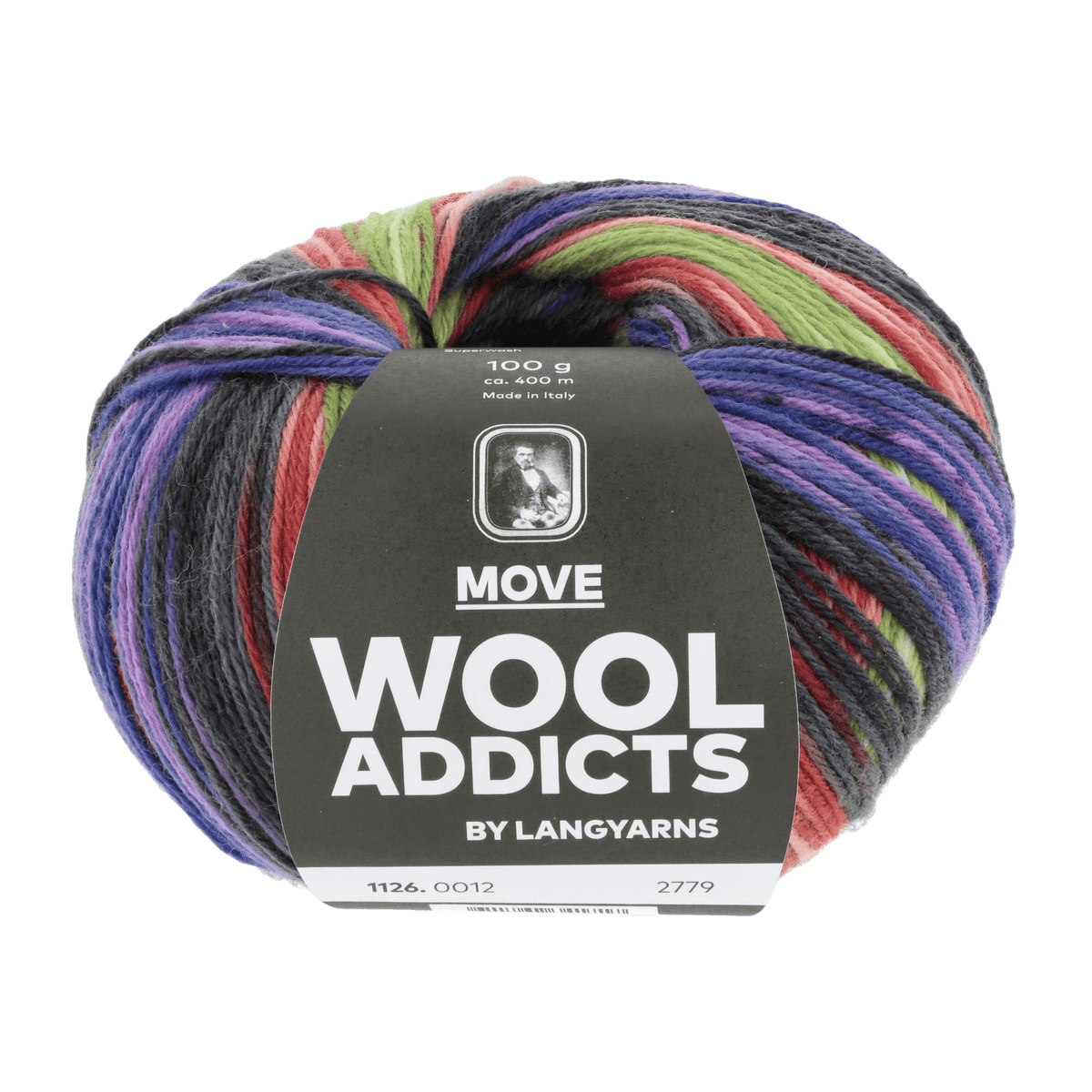 Lang Yarns Knitting Pattern EU foot size 36-39 - 1 ball / PURPLE/RED/GREEN 1126.0012 GOOD VIBRATIONS Socks Pattern Bundle in Move 4ply by LANGYARNS | Punto 86-010