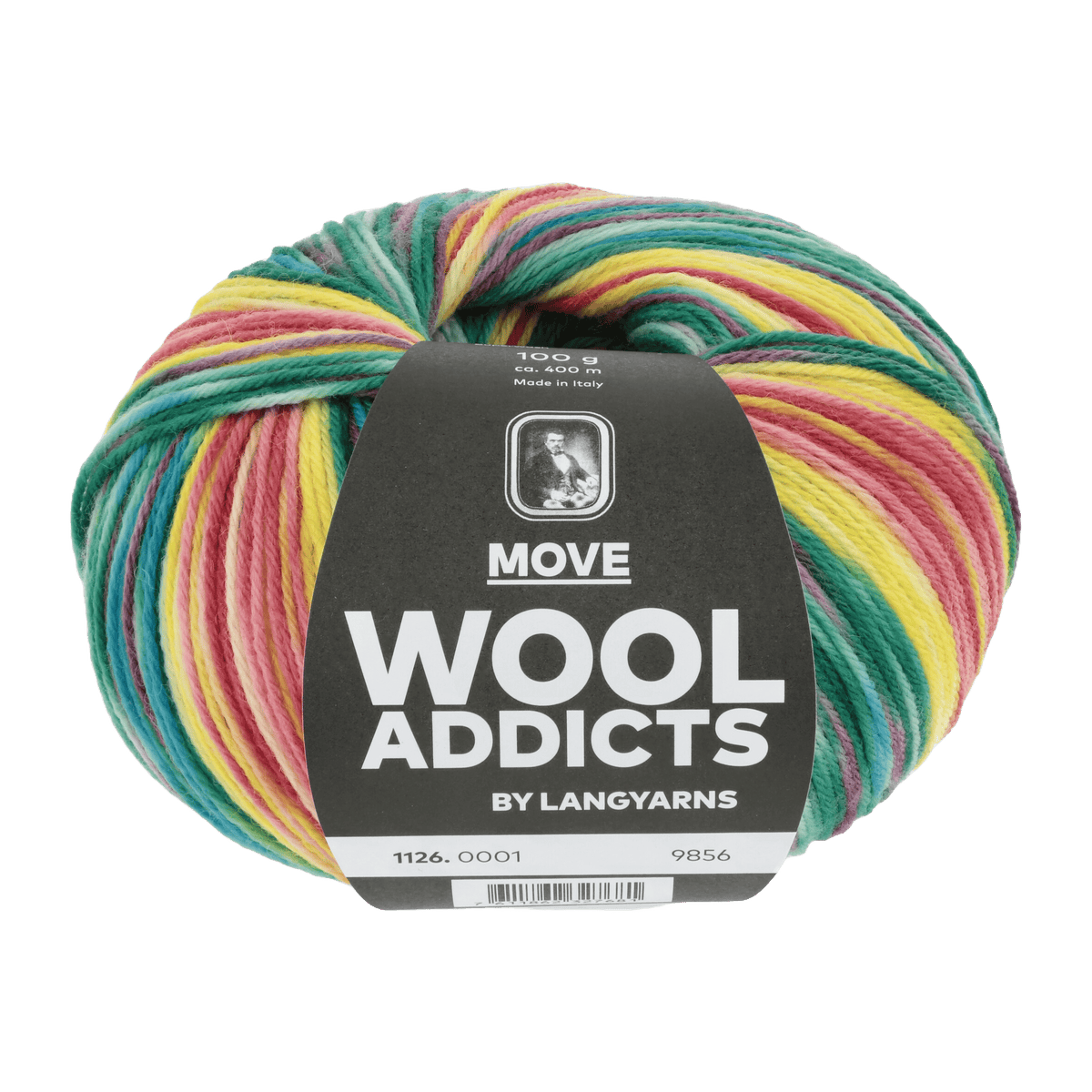 Lang Yarns Knitting Pattern EU foot size 36-39 - 1 ball / YELLOW/RED/BLUE/DARKGREEN 1126.0001 GOOD VIBRATIONS Socks Pattern Bundle in Move 4ply by LANGYARNS | Punto 86-010