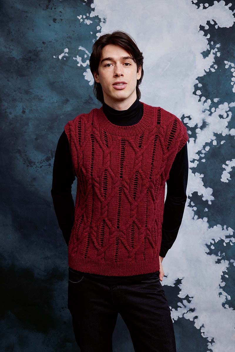 Lang Yarns Knitting Pattern EZRA Unisex Slipover Pattern Bundle in Yak by LANGYARNS | Fatto a Mano 286-048