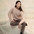 Lang Yarns Knitting Pattern FABIENNE Sweater Top Down Pattern Bundle in Cashmere Light by LANGYARNS | Punto 60-001