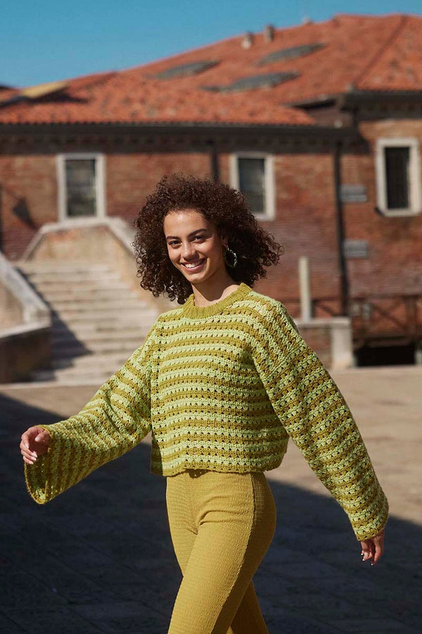 FEAST-OF-STITCHES Crochet Sweater Pattern Kit in WHISPER by WOOLADDICTS | WOOLADDICTS #16-010