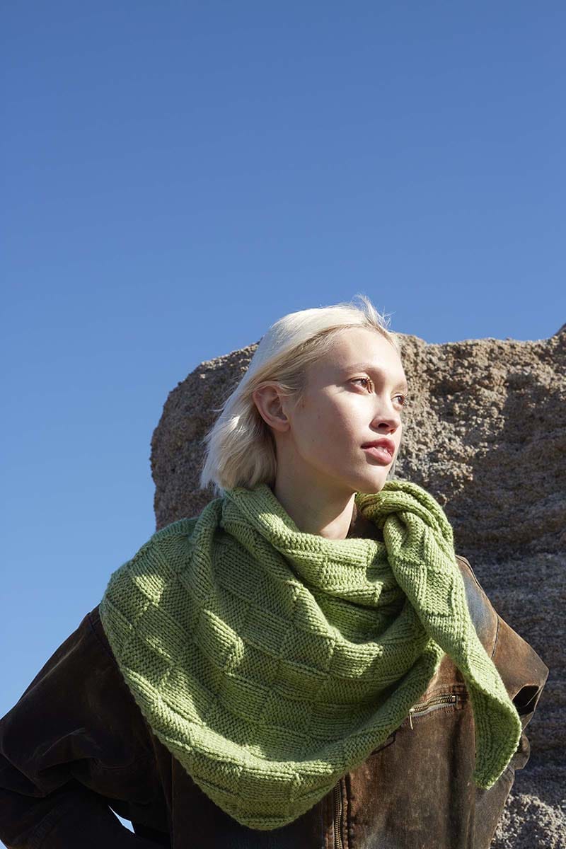 Lang Yarns Knitting Pattern FIELD BOTANICS Triangular shawl Pattern Bundle in Memory by LANGYARNS | WOOLADDICTS #13-002