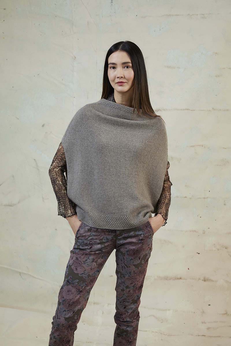 Lang Yarns Knitting Pattern FLORA Slipover Top Down Pattern Bundle in Cashmere Premium by LANGYARNS | Punto 60-015