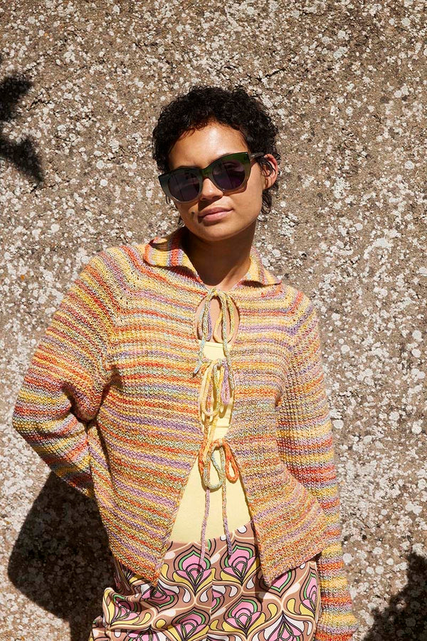 FLORAL-CENTERPIECE Cardigan Pattern Kit in FOOTPRINTS by WOOLADDICTS | WOOLADDICTS #14-010