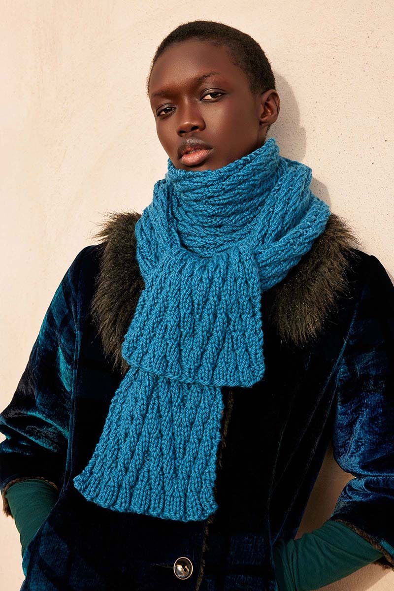 Lang Yarns Knitting Pattern FLOWING TIME Scarf Pattern Bundle in Glory by LANGYARNS | WOOLADDICTS #15-025