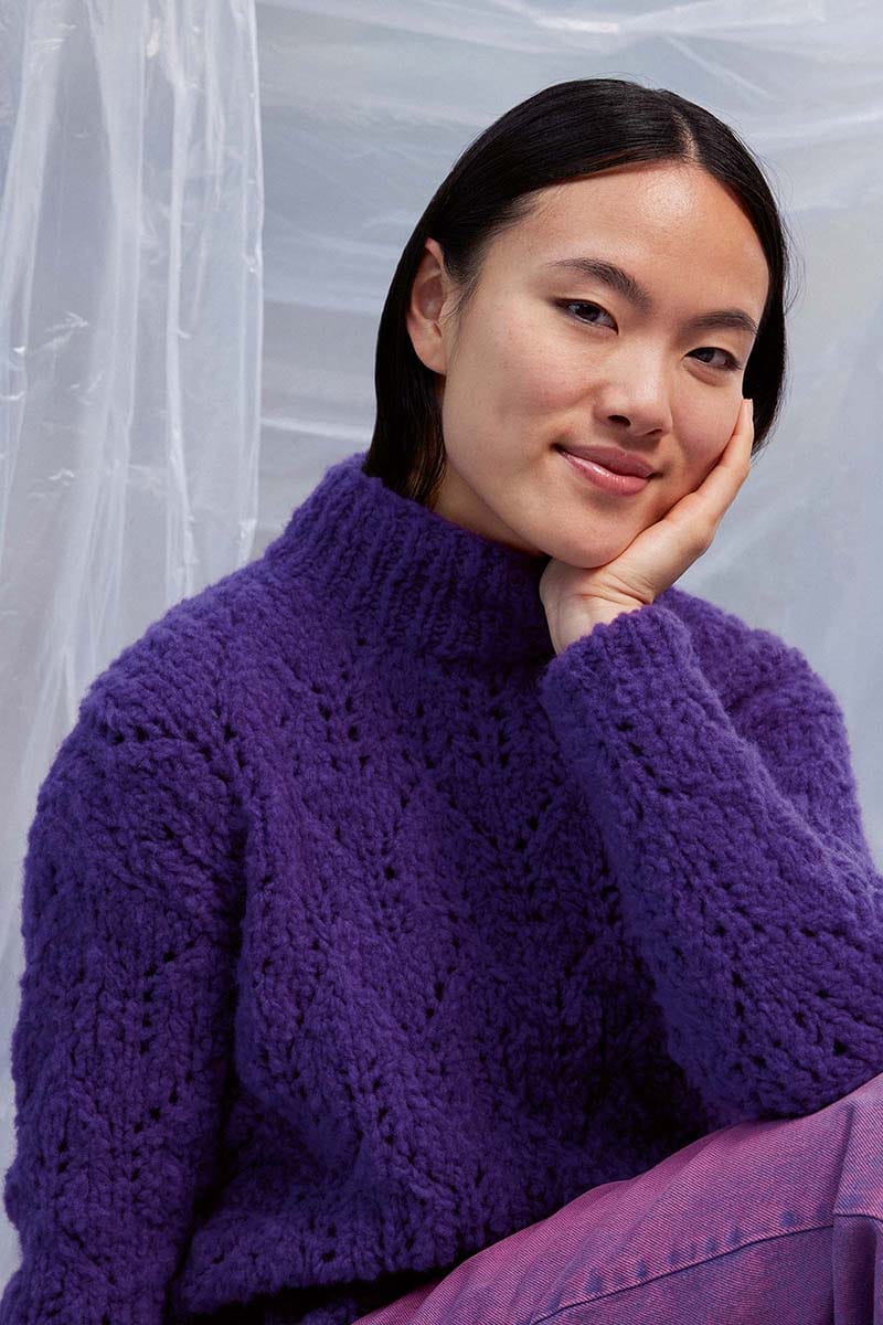 Lang Yarns Knitting Pattern FLURINA Sweater Pattern Bundle in Phoenix by LANGYARNS | Fatto a Mano 286-064