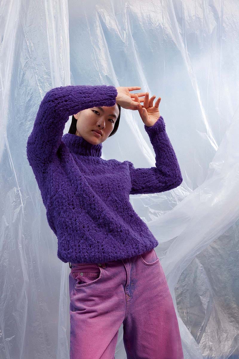 Lang Yarns Knitting Pattern FLURINA Sweater Pattern Bundle in Phoenix by LANGYARNS | Fatto a Mano 286-064
