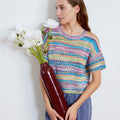 Lang Yarns Knitting Pattern FRIA Short-sleeved sweater Pattern Bundle in Fiesta by LANGYARNS | Fatto a Mano 284-039