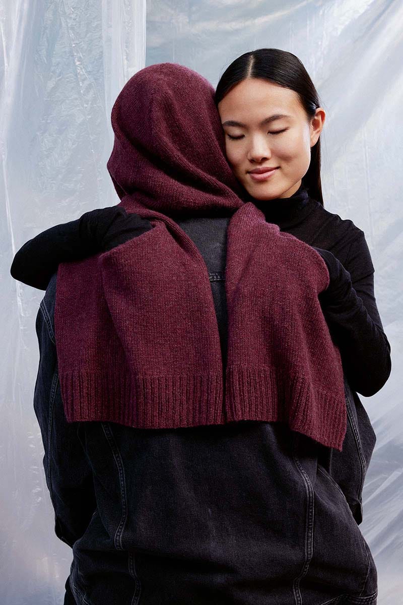 Lang Yarns Knitting Pattern GABRIEL Hooded scarf Pattern Bundle in Cashmere Premium by LANGYARNS | Fatto a Mano 286-079