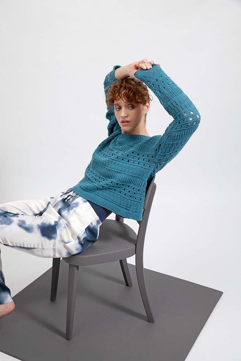 Lang Yarns Knitting Pattern GINNY Sweater Pattern Bundle in Oceania by LANGYARNS | Fatto a Mano 280-062