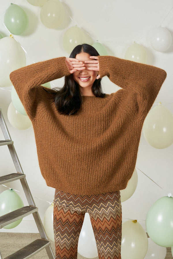 GITTE Top-down Sweater Pattern Kit in LACE by LANGYARNS | Fatto a Mano 278-001