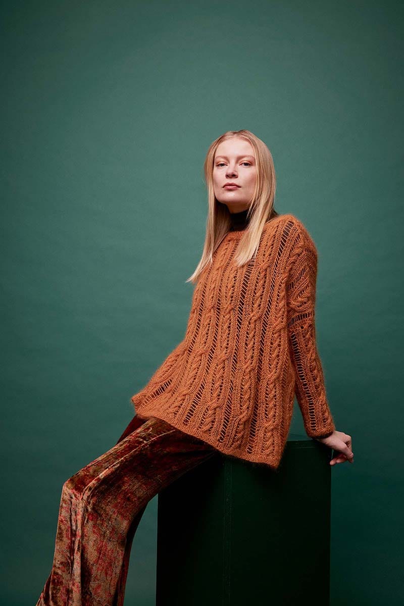 Lang Yarns Knitting Pattern GLADIS Sweater Pattern Bundle in Lace by LANGYARNS | Fatto a Mano 286-002