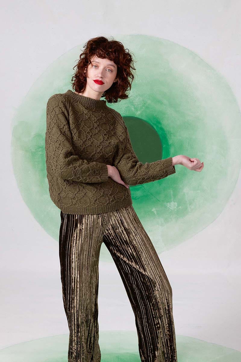 Lang Yarns Knitting Pattern HARPER Sweater Pattern Bundle in Yak by LANGYARNS | Fatto a Mano 282-038