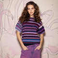 Lang Yarns Knitting Pattern HEDDA Short-sleeved sweater Pattern Bundle in Cloud by LANGYARNS | Punto 73-005