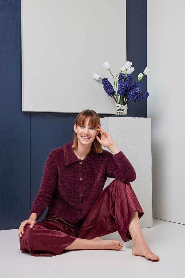 HEDI Cardigan Pattern Kit in VELVET by LANGYARNS | Fatto a Mano 288-040