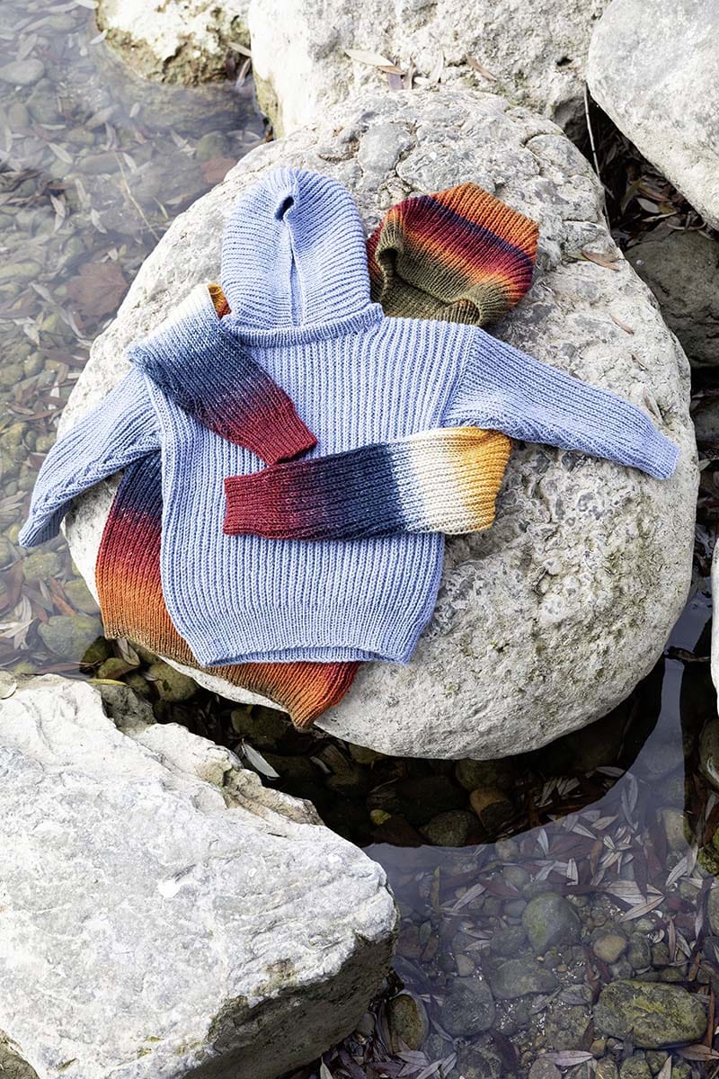 Lang Yarns Knitting Pattern Hooded sweater Pattern Bundle in MERINO 150 by LANGYARNS | Punto 28-002