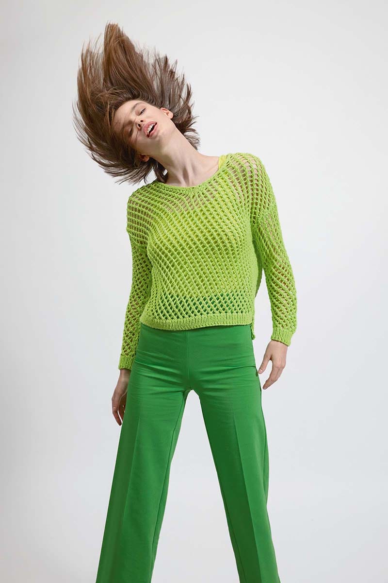 Lang Yarns Knitting Pattern ISABEL Sweater Pattern Bundle in Baby Cotton by LANGYARNS | Fatto a Mano 280-057