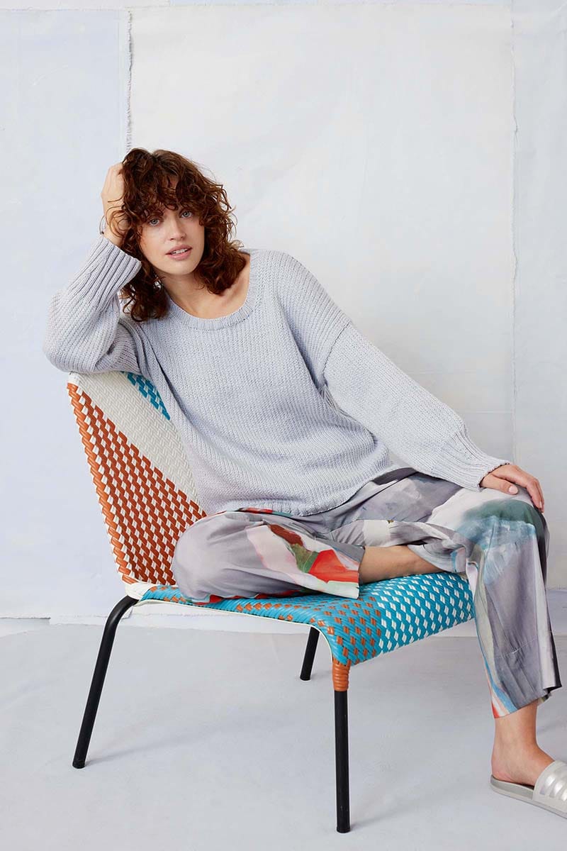 Lang Yarns Knitting Pattern ISALIE Top Down Sweater Pattern Bundle in Norma by LANGYARNS | Fatto a Mano 284-002
