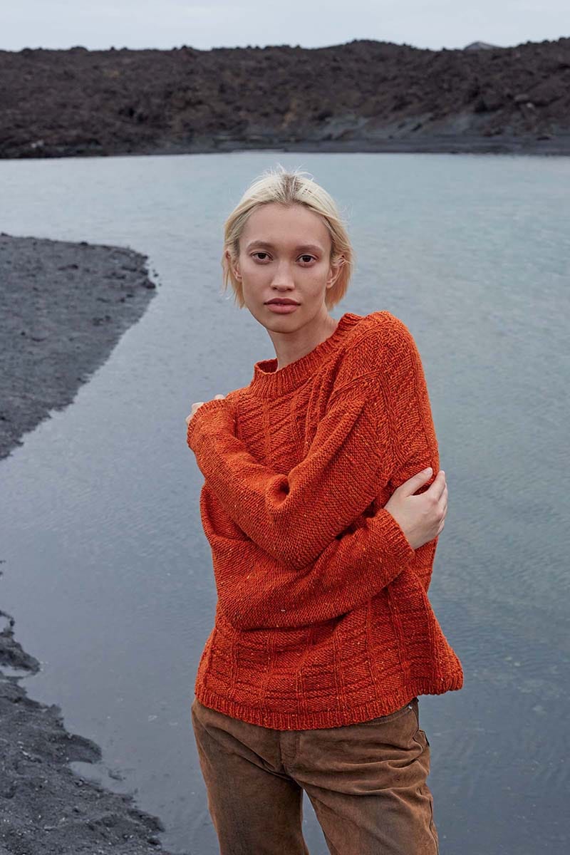Lang Yarns Knitting Pattern ISSA Sweater Pattern Bundle in DONEGAL TWEED+ by LANGYARNS | Punto 77-011