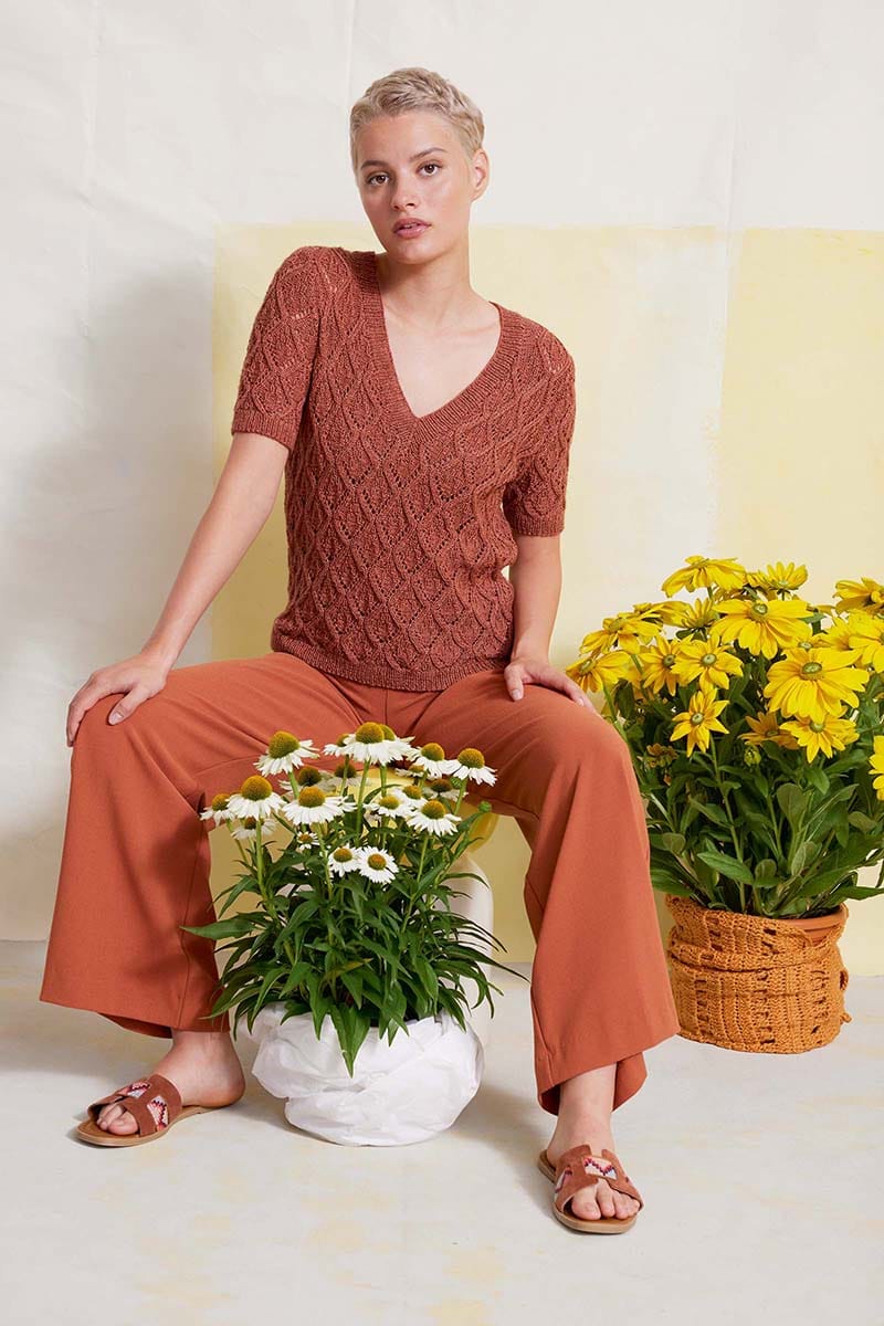 Lang Yarns Knitting Pattern JOLKA Short-sleeved sweater Pattern Bundle in Vaya by LANGYARNS | Fatto a Mano 284-057