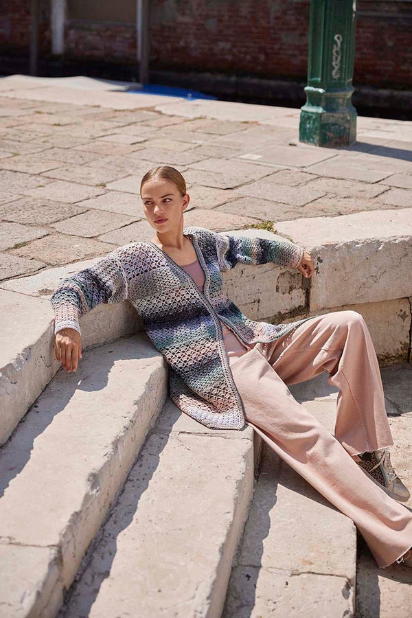 JORDIN Crochet Cardigan Pattern Kit in QUATTRO DEGRADÉ by LANGYARNS | Punto 91-015