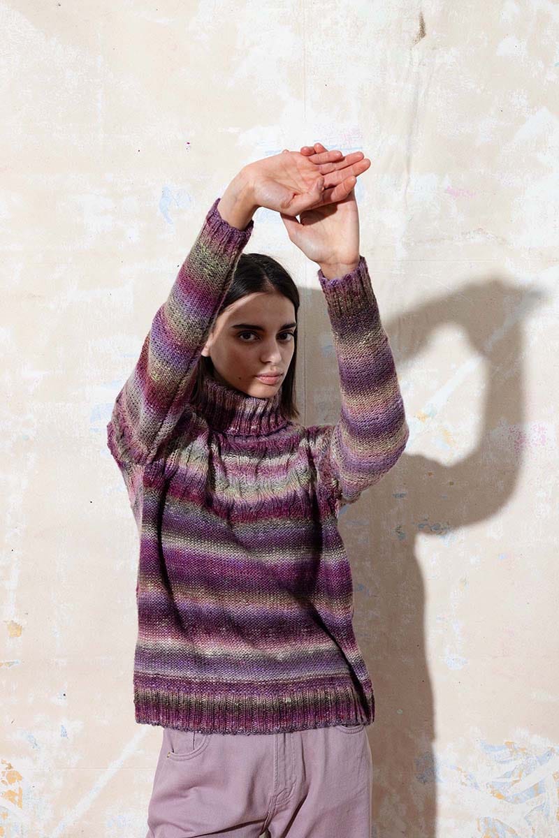 Lang Yarns Knitting Pattern KARA Sweater Pattern Bundle in Magnolia by LANGYARNS | Punto 74-007