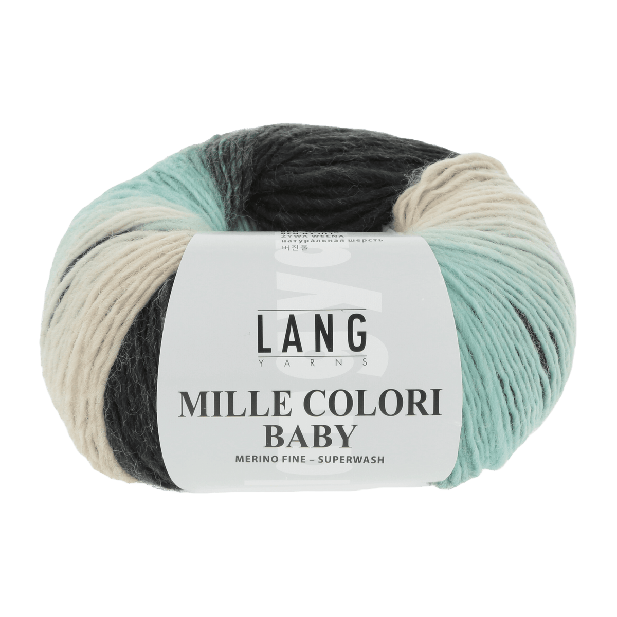 Lang Yarns Knitting Pattern KG - 2 balls / BUNT BRAUN/GRÜN/VIOLETT 845.0200 FINLEY Hat Pattern Bundle in Mille Colori Baby by LANGYARNS | Punto 80-016