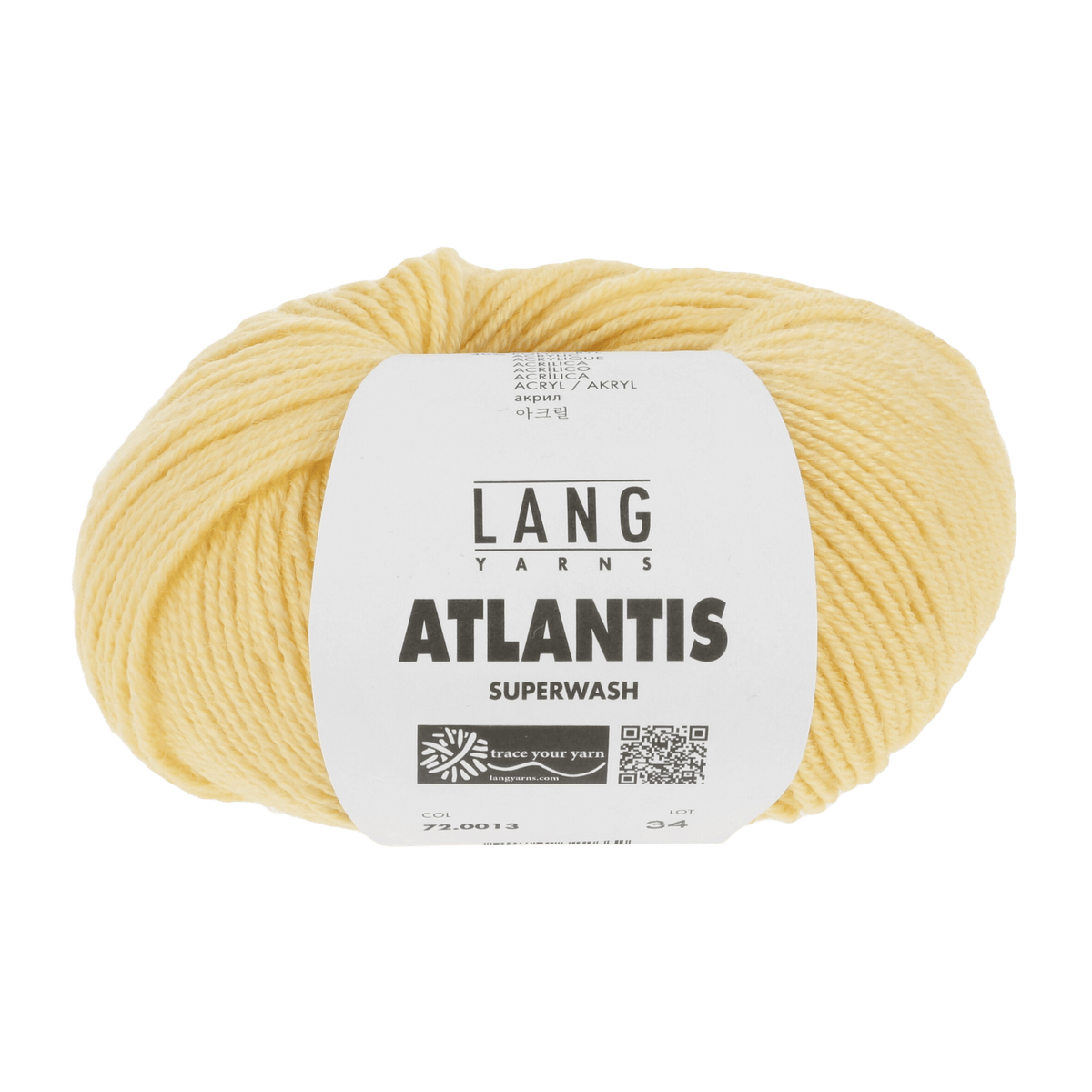 Lang Yarns Knitting Pattern KG - 2 balls / light yellow 72.0013 Hat Pattern Bundle in ATLANTIS by LANGYARNS | Punto 41-005