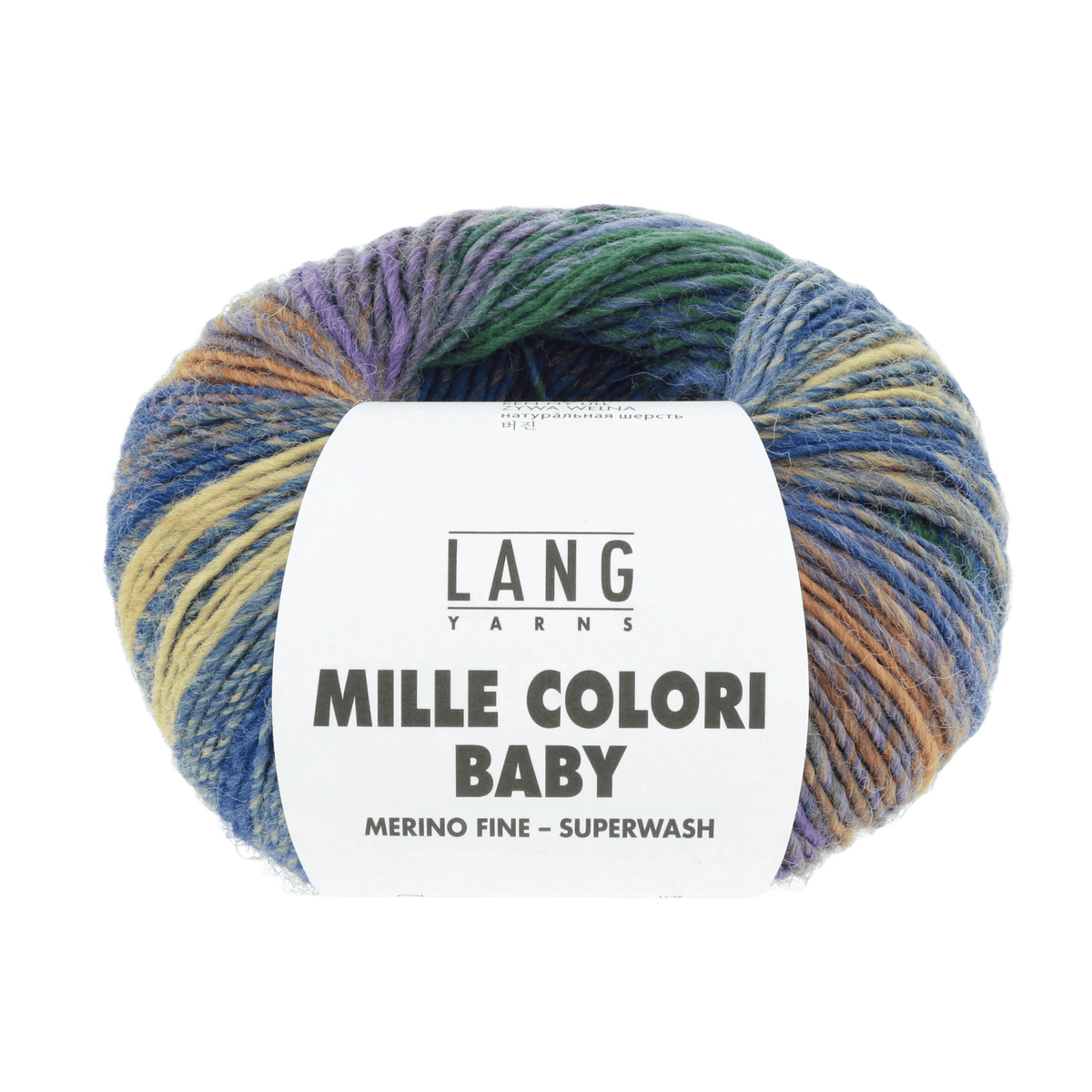 Lang Yarns Knitting Pattern KG - 2 balls / PINK/BLAU/GRÜN 845.0213 FINLEY Hat Pattern Bundle in Mille Colori Baby by LANGYARNS | Punto 80-016