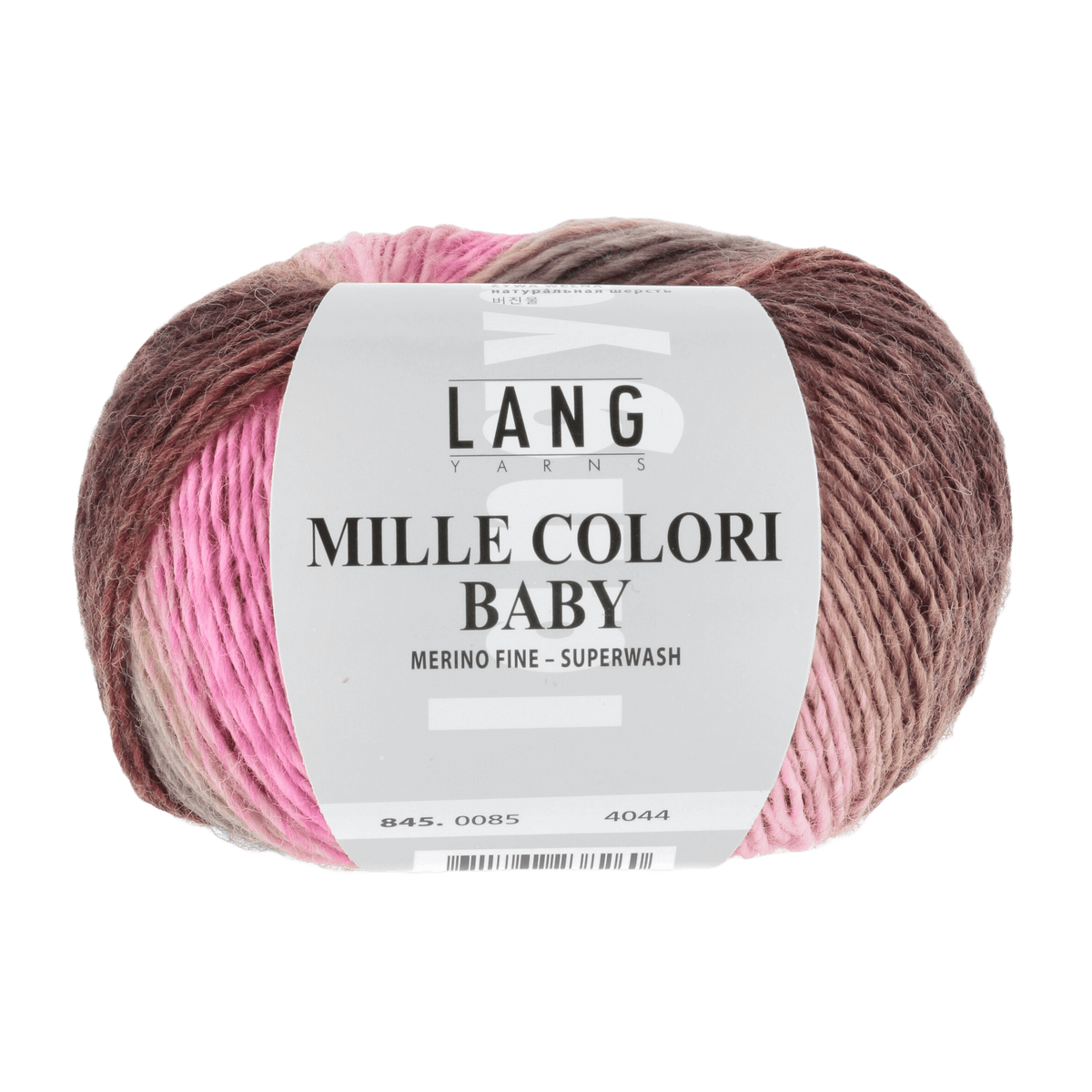 Lang Yarns Knitting Pattern KG - 2 balls / PINK/BRAUN 845.0085 FINLEY Hat Pattern Bundle in Mille Colori Baby by LANGYARNS | Punto 80-016