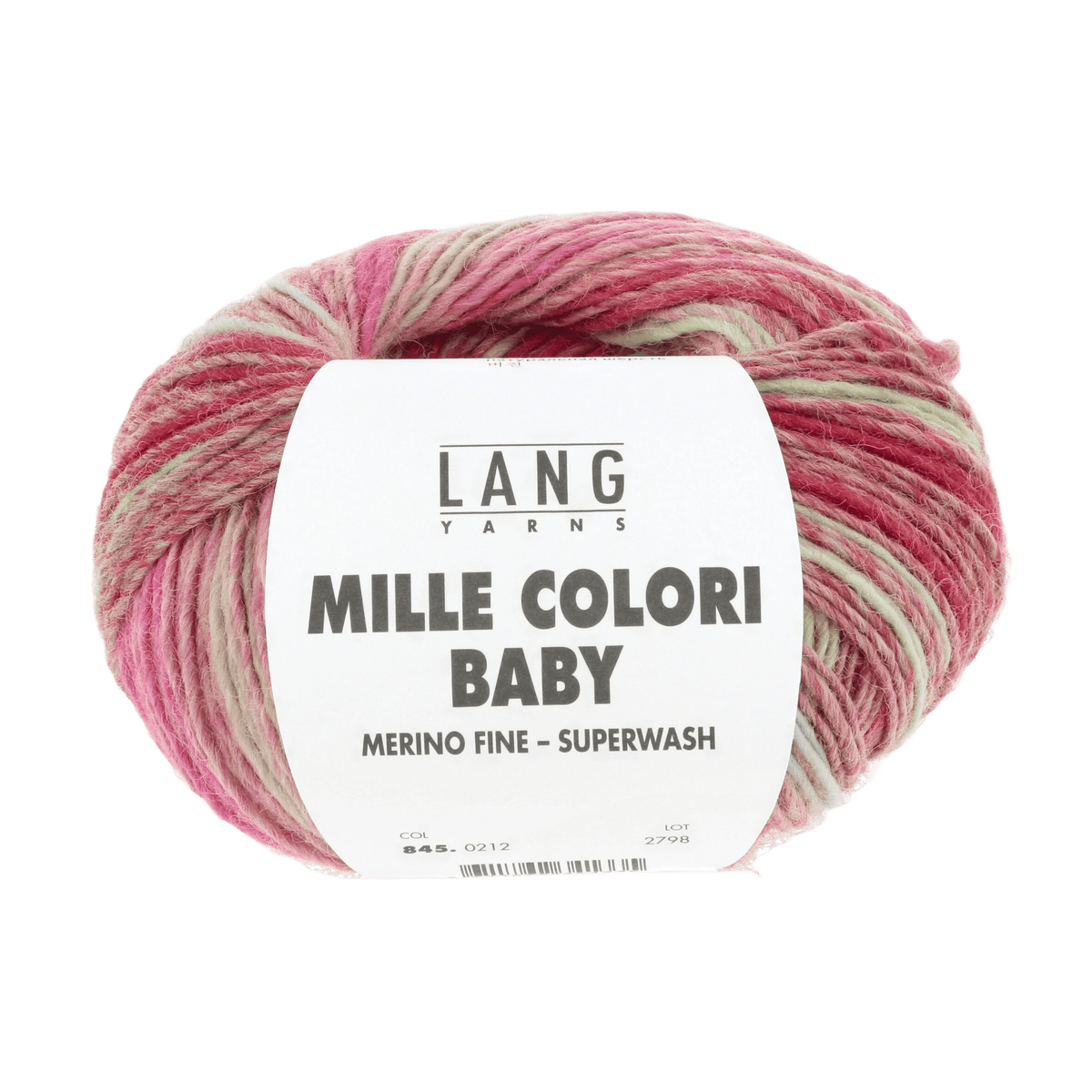 Lang Yarns Knitting Pattern KG - 2 balls / ROSA/ROT/BEIGE 845.0212 FINLEY Hat Pattern Bundle in Mille Colori Baby by LANGYARNS | Punto 80-016