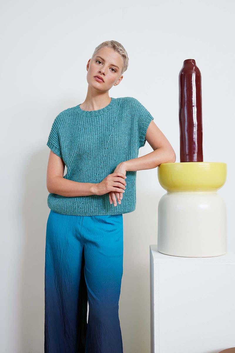 Lang Yarns Knitting Pattern KORA Slipover Pattern Bundle in Vaya by LANGYARNS | Fatto a Mano 284-036