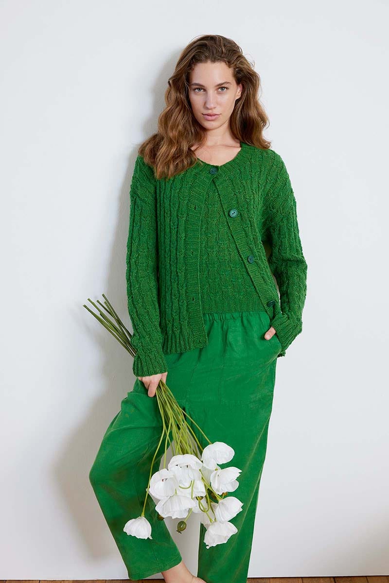 Lang Yarns Knitting Pattern KYOKO Cardigan Pattern Bundle in Ananas by LANGYARNS | Fatto a Mano 284-048