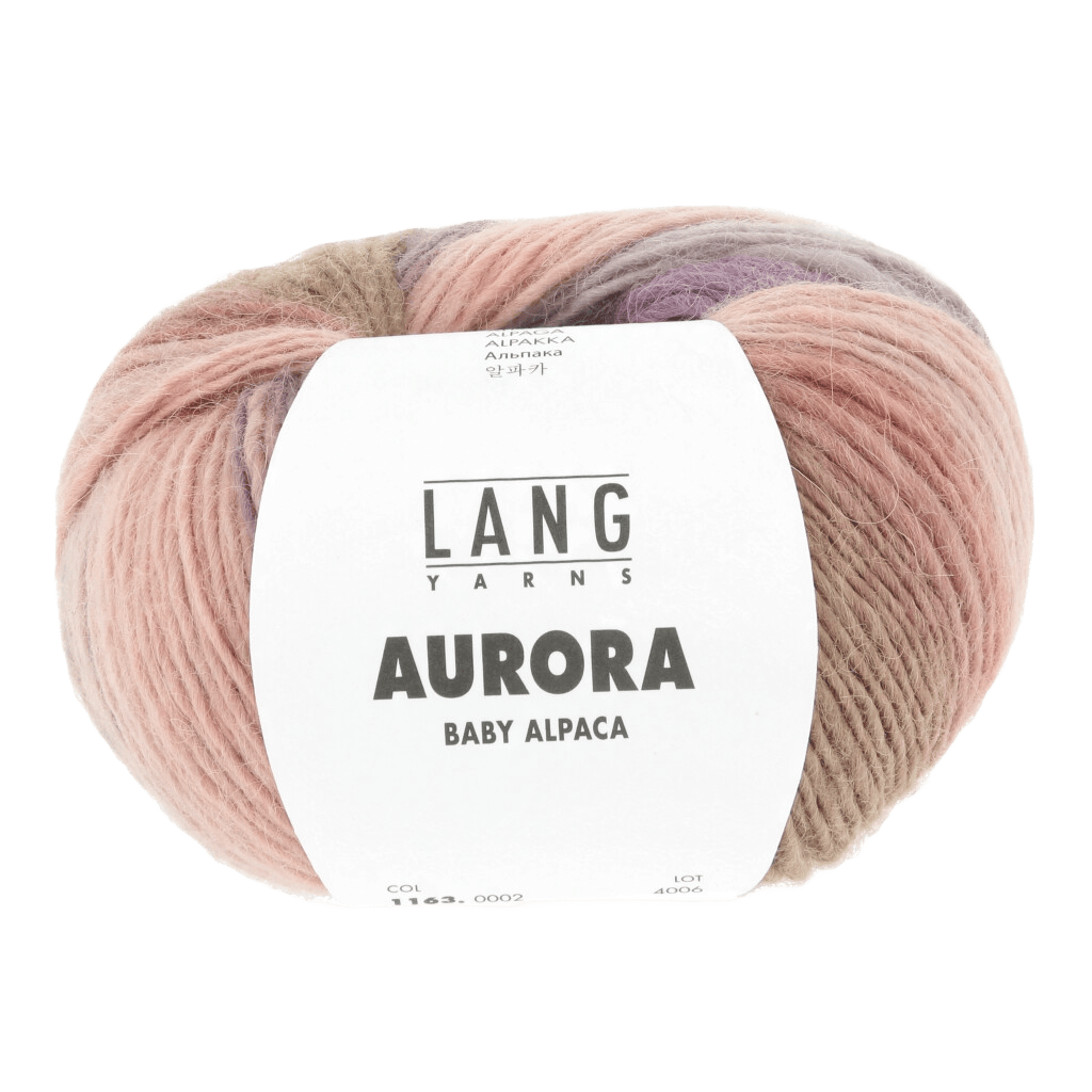 Lang Yarns Knitting Pattern Ladies Hat - 3 balls / mint/rosewood/blue/brown 1163.0002 OPHELIA Hat Pattern Bundle in Aurora by LANGYARNS | Fatto a Mano 286-016