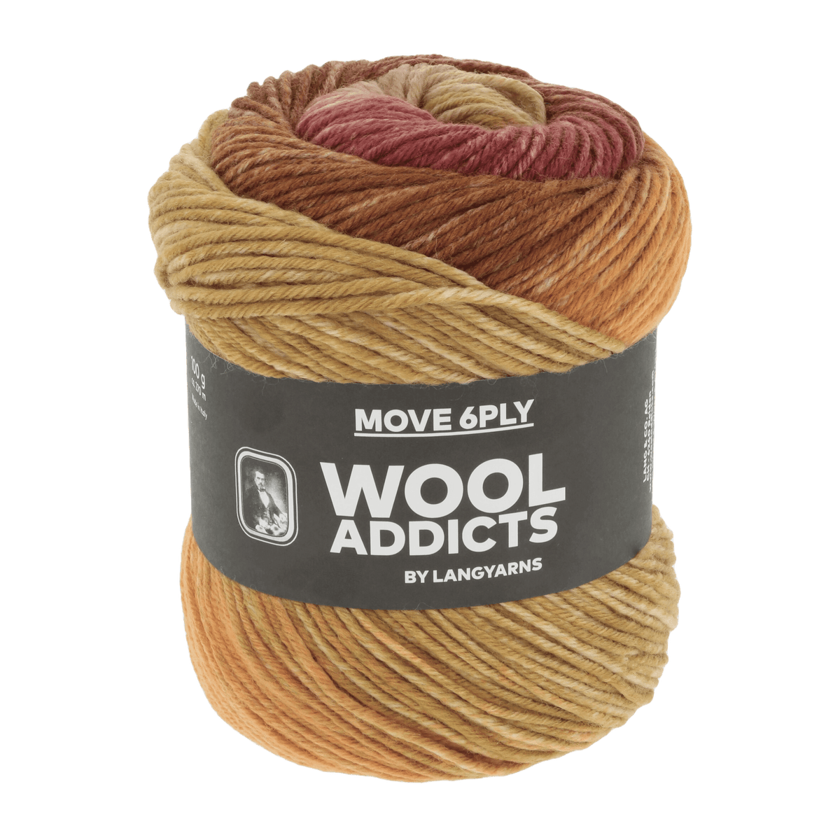 Lang Yarns Knitting Pattern Ladies Size - 1 ball / BURGUNDY/BRASS/ORANGE 1146.0002 DELIGHTFUL Hat Pattern Bundle in Move 6ply by LANGYARNS | Punto 86-005