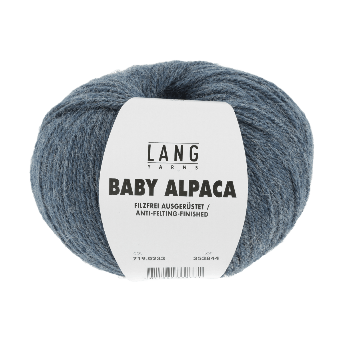 Lang Yarns Knitting Pattern Ladies Size - 2 balls / light jeans mélange 719.0233 ELKE Hat Pattern Bundle in Baby Alpaca by LANGYARNS | Fatto a Mano 286-005