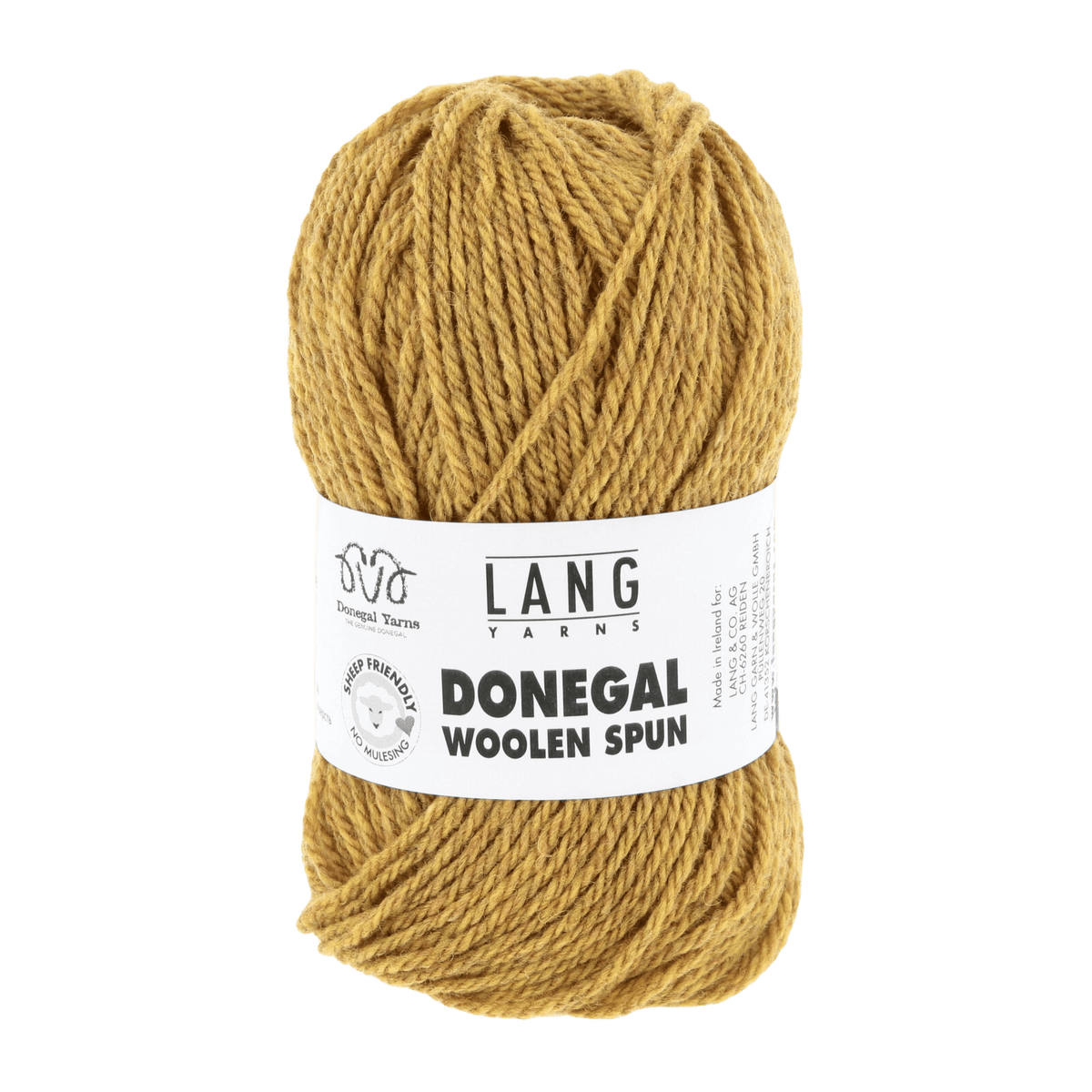 Lang Yarns Knitting Pattern Ladies size - 2 balls / mustard yellow 1172.0011 KEELEY Hat Pattern Bundle in Donegal Woolen Spun by LANGYARNS | Punto 87-087