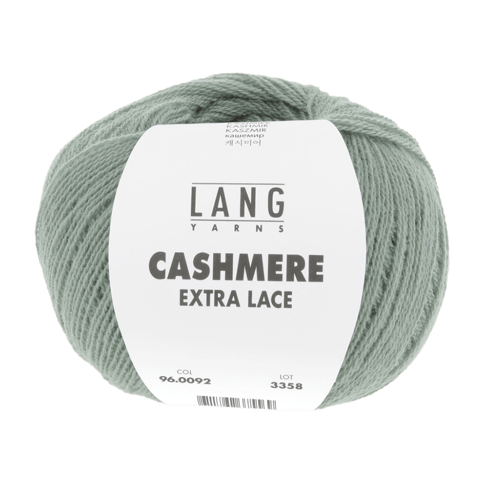Lang Yarns Knitting Pattern Ladies Size - 2 balls / sage 96.0092 ELIN Hat Pattern Bundle in Cashmere Extra Lace by LANGYARNS | Punto 94-003