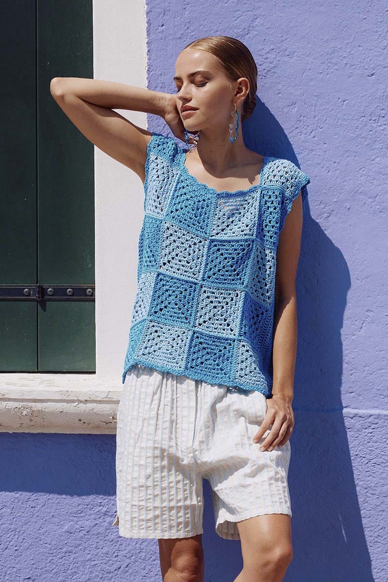 Lang Yarns Knitting Pattern LAID-BACK Top Pattern Bundle in Sweet by LANGYARNS | WOOLADDICTS #16-006