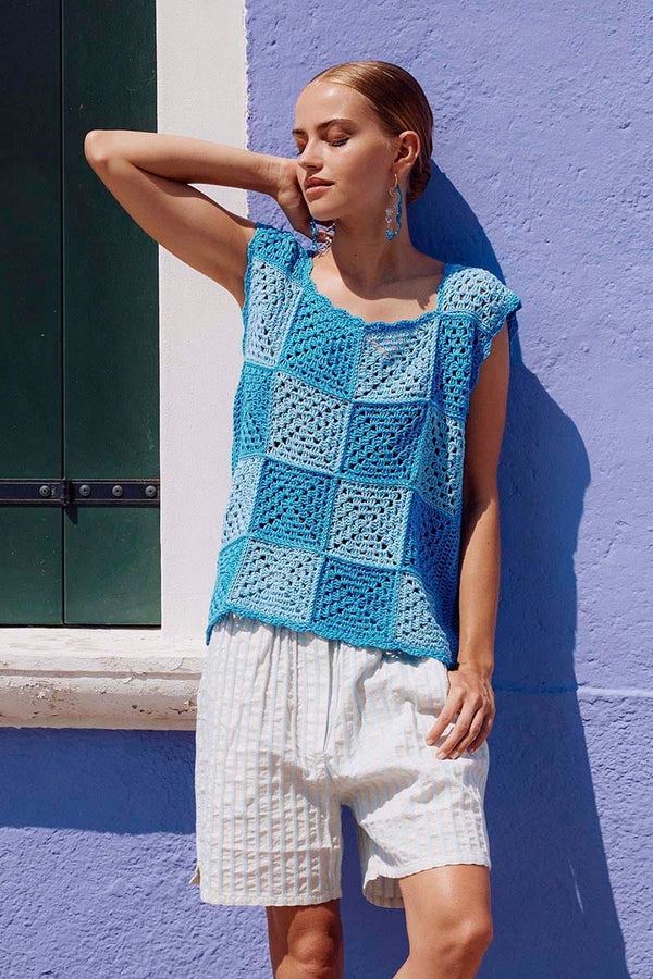 LAID-BACK Crochet Top Pattern Kit in SWEET by WOOLADDICTS | WOOLADDICTS #16-006