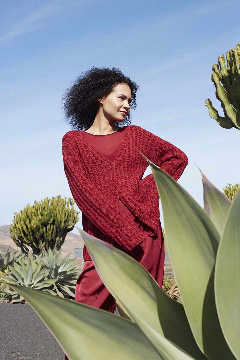 Lang Yarns Knitting Pattern LAVA GARDEN Cardigan Pattern Bundle in Memory by LANGYARNS | WOOLADDICTS #13-023
