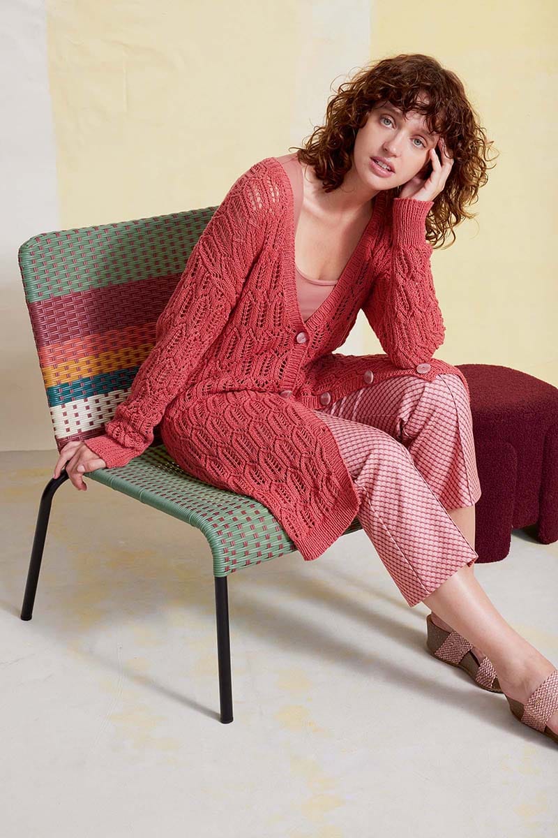Lang Yarns Knitting Pattern LEONA Cardigan Pattern Bundle in Oceania by LANGYARNS | Fatto a Mano 284-061