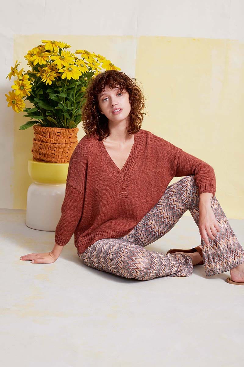 Lang Yarns Knitting Pattern LEXI Sweater Pattern Bundle in Vaya by LANGYARNS | Fatto a Mano 284-056